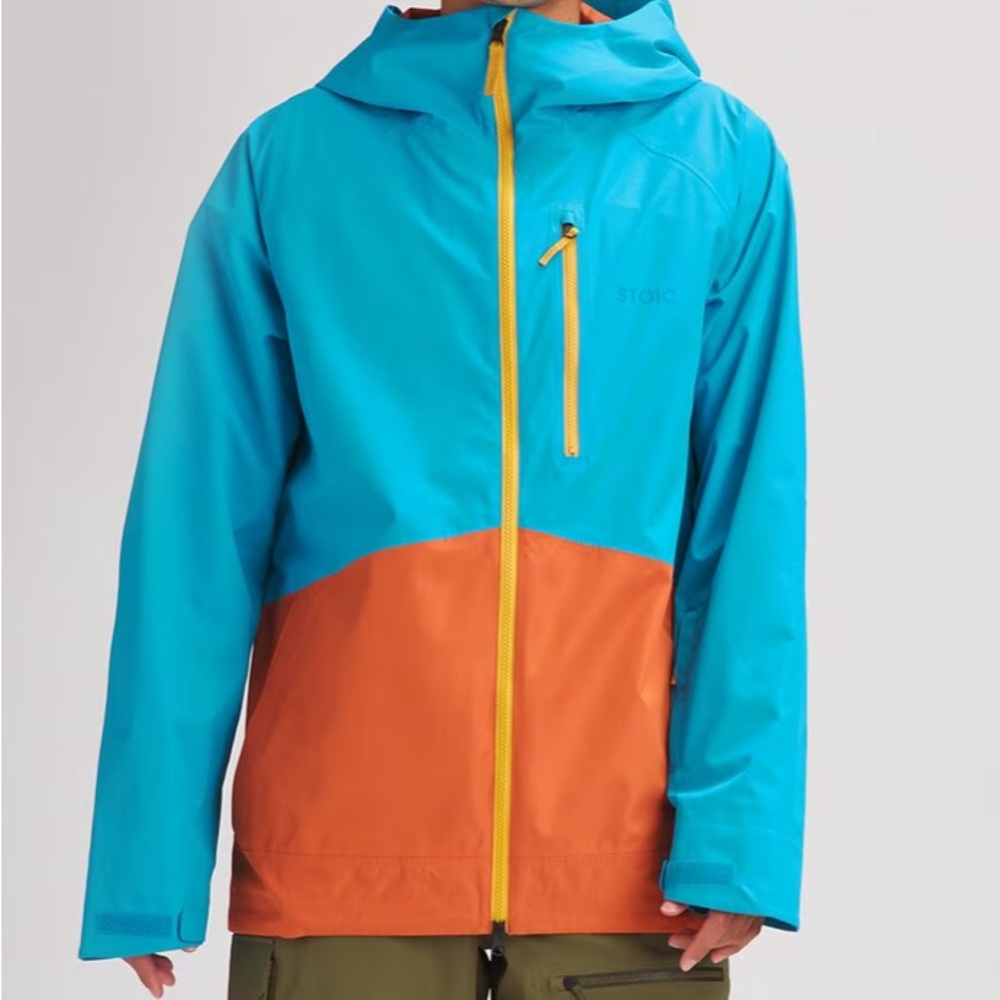 Stoic Men's Blue and Orange Ski Jacket